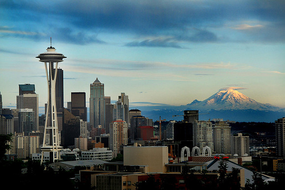 Seattle Skyline With Mt. Rainier
