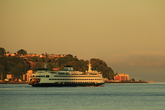 Seattle Ferry On Elliott Bay