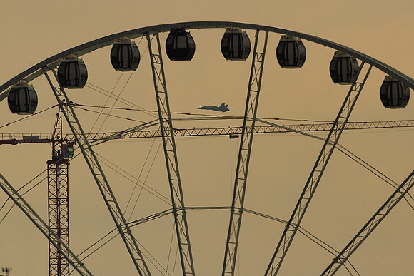 Navy Blue Angel & Seattle Ferris Wheel